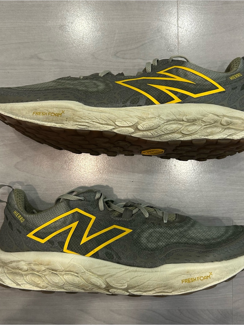 New Balance Fresh Foam X Hierro v8 Dark Green Men's Size 15 2E Vibram Olive READ